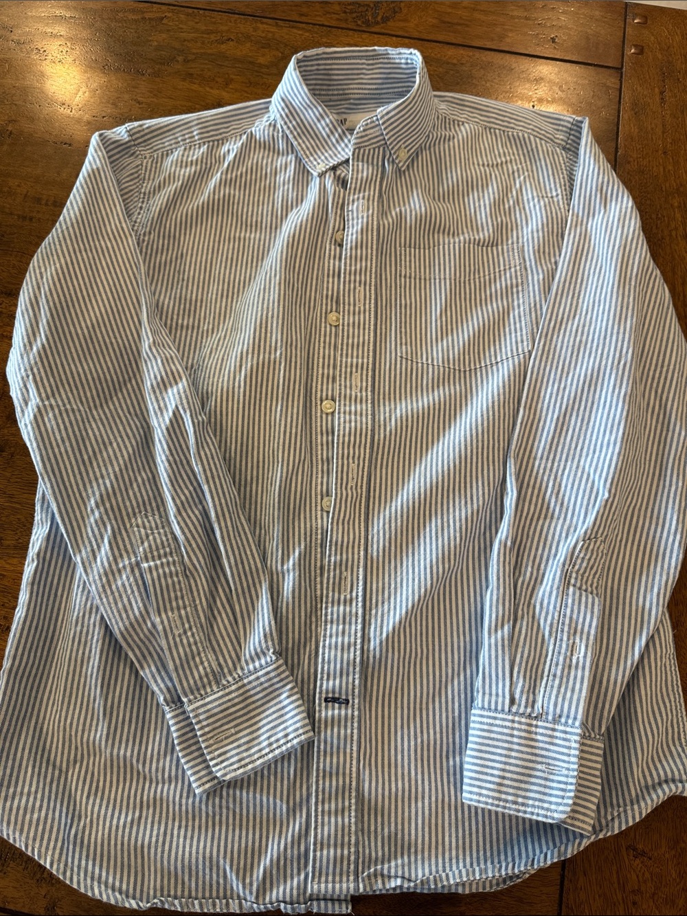 GAP Blue and White Striped Button-Down standard fit Shirt